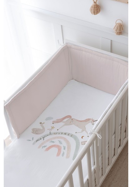 Bebek Başucu Koruyucu ve Baskılı Çarşaflı Uyku Seti - Royal Serisi - Magical Unicorn modelleri