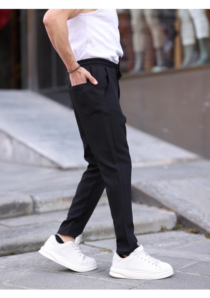 Erkek Casual Double Kumaş Yan Lastik Jogger Pantolon modelleri