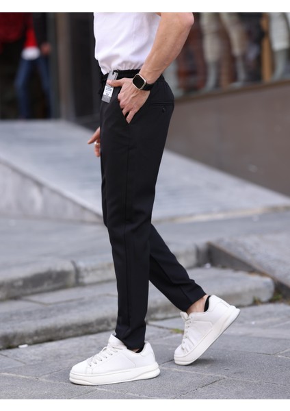 Erkek Casual Double Kumaş Yan Lastik Jogger Pantolon fırsatları