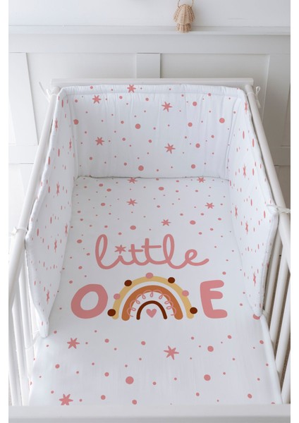 Bebek Başucu Koruyucu ve Baskılı Çarşaflı Uyku Seti - Iconic Serisi - Little One