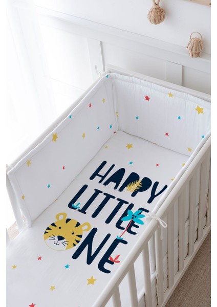 Bebek Başucu Koruyucu ve Baskılı Çarşaflı Uyku Seti - Pure Baby Serisi - Happy Lion modelleri