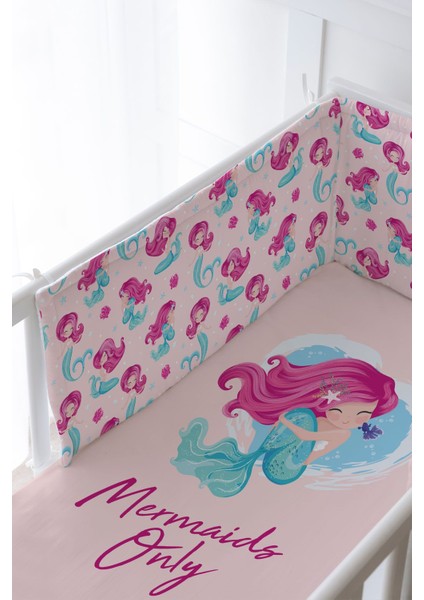 Bebek Başucu Koruyucu ve Baskılı Çarşaflı Uyku Seti - Iconic Serisi - Little Mermaid fiyatları