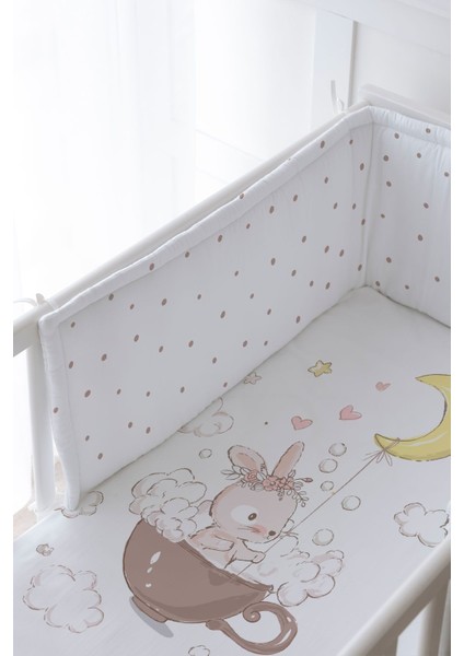 Bebek Başucu Koruyucu ve Baskılı Çarşaflı Uyku Seti - Pure Baby Serisi - Bir Fincan Tavşan fiyatları