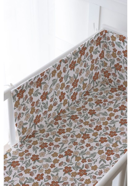 Bebek Başucu Koruyucu ve Baskılı Çarşaflı Uyku Seti - Iconic Serisi - Vintage Flower fiyatları