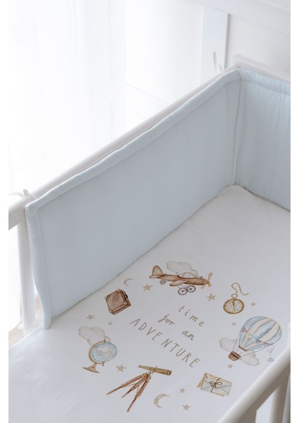 Bebek Başucu Koruyucu ve Baskılı Çarşaflı Uyku Seti - Royal Serisi - Adventure Baby fiyatları