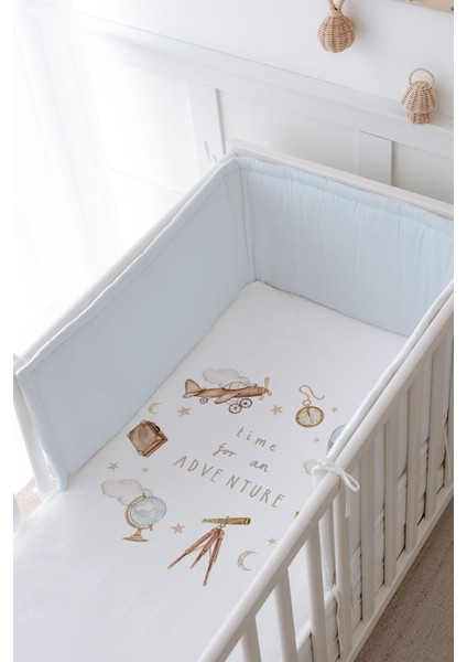 Bebek Başucu Koruyucu ve Baskılı Çarşaflı Uyku Seti - Royal Serisi - Adventure Baby modelleri