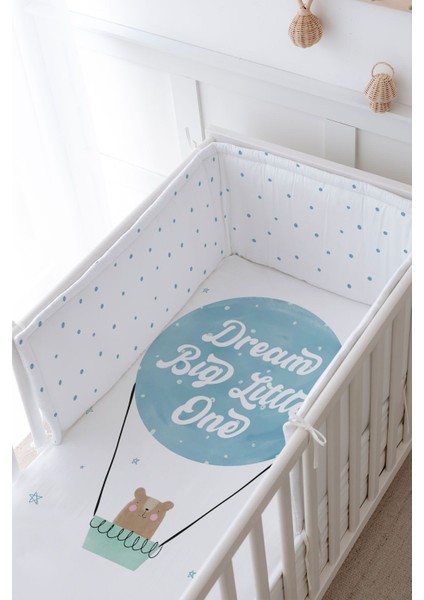 Bebek Başucu Koruyucu ve Baskılı Çarşaflı Uyku Seti - Pure Baby Serisi - Bear Dream modelleri