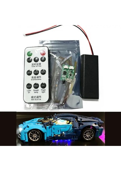 Teknik Araba Yapı Taşları Için Rc LED Işık 1:14 Süper Hız Yarışı Spor Aracı Tuğlaları Diy Lamba Oyuncakları (Araba Içermez) Renk: Bugati LED (Yurt Dışından)
