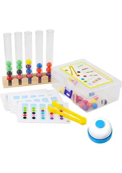 Test Tüp Klipsli Boncuk Çocukları Mantık Konsantrasyonu Ince Motor Eğitim Oyunu Montessori Öğretim Yardımları Çocuklar Için Eğitim Oyuncak Renk: 1 Kutu Bell ile (Yurt Dışından)
