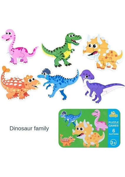 Bebek Bulma Montessori Eğitim Oyuncakları Ahşap 3D Bulmaca Oyunları Demir Kutusu Çocuk Buzakları Çocuklar Için Jigsaw Ahşap Bulmacalar 2 3 4 Yıl Renk: Dinozor (Yurt Dışından)