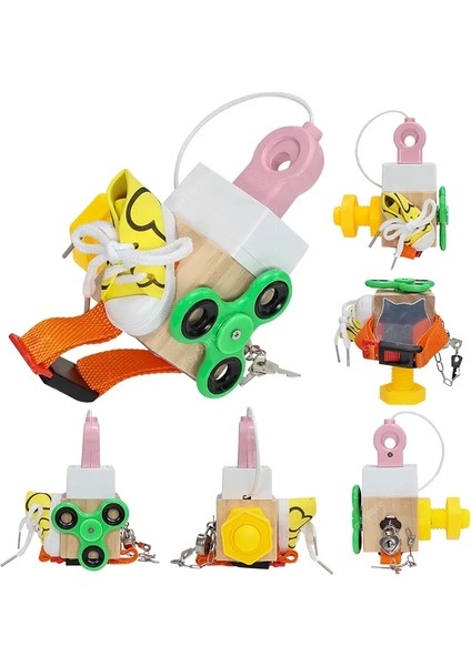 Bebek Meşgul Kurulu Küp Ahşap Meşgul Blok Montessori Duyusal Oyuncaklar Yürümeye Başlayan Eğitim Öğrenme Faaliyetleri Seyahat Oyuncak Kilit Boxcolor: C (Kutu Yok) (Yurt Dışından)