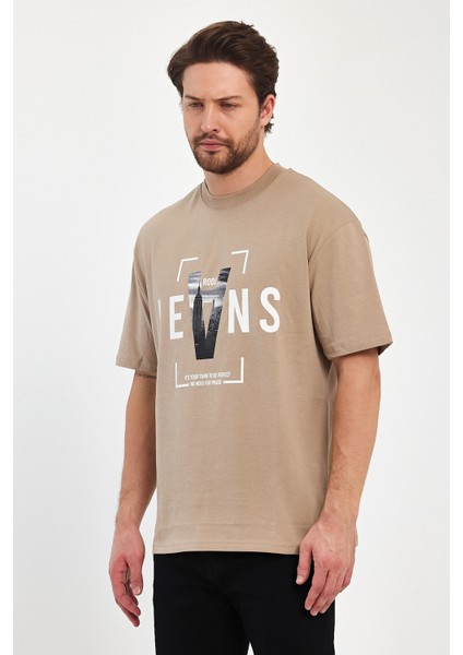 Erkek Bisiklet Yaka Jeans Baskılı T-Shirt 7022 fiyatları