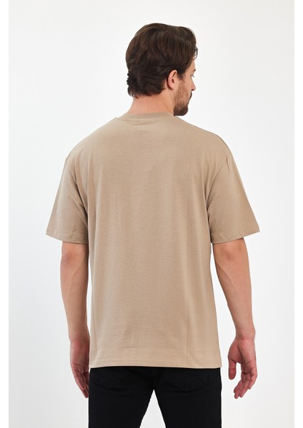 Erkek Bisiklet Yaka Jeans Baskılı T-Shirt 7022 modelleri
