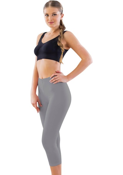 Asfstore Gri Mı Emay 7300 Battal Kapri Tayt