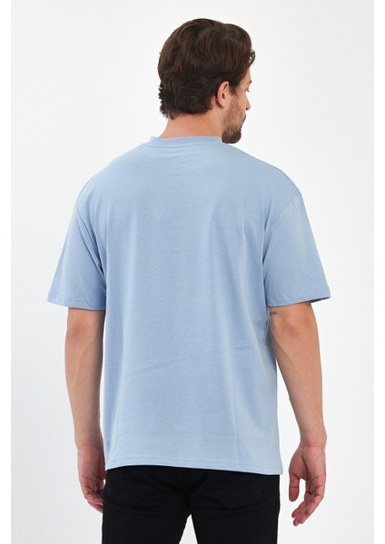 Erkek Bisiklet Yaka Jeans Baskılı T-Shirt 7022 modelleri