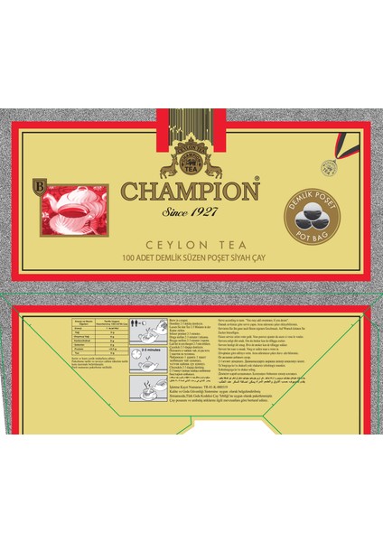 Demlik Poşet 100 lü (Seylan Çayı - Ceylon Tea)