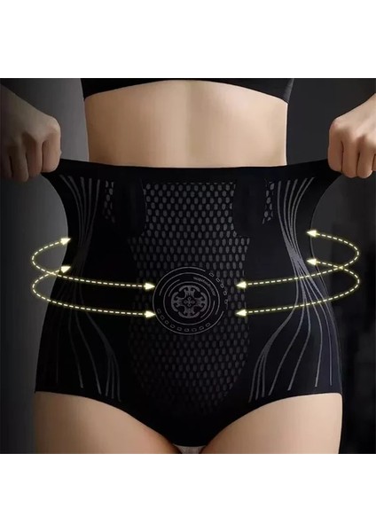 Kadın Iyonizer Dikişsiz Yüksek Bel Korse Külot, V-Control Toparlayıcı Popo Sıkılaştıran Külot Korse