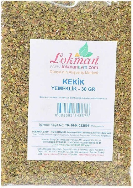 Kekik 30 gr Paket