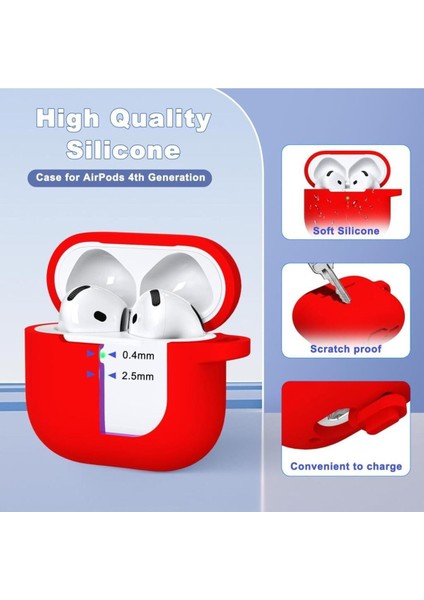 Airpods Nesil 4 Uyumlu Kılıf Silikon Kapak Arka Koruma Kabı Koruyucu Kılıf indirimleri