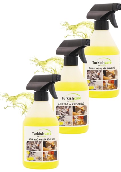 Ağır Leke ve Yağ Sökücü Sprey 500 ml x 3 Adet