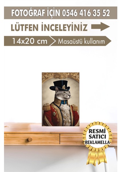 NO:104 Kişiye Özel Tasarım Evcil Hayvan Tablosu Patili Hediyelik Kraliyet Kıyafetli Portresi
