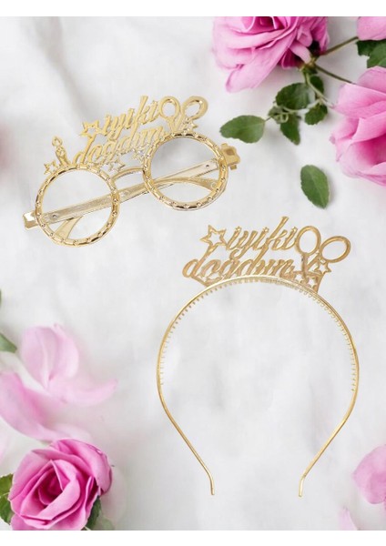 Iyi Ki Doğdun Taç Gözlük Set Doğum Günü Parti Aksesuarı Gold
