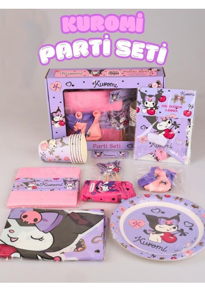 Kuromi Doğum Günü Parti Seti Balonlu Set 44'lü