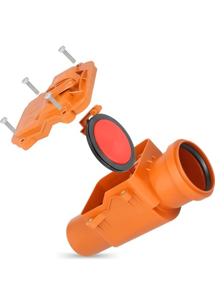 Ø110 mm Pvc Pis Su Atık Gideri Çekvalf – Kilitli Sistem, Koku ve Geri Akış Önleyici Valf