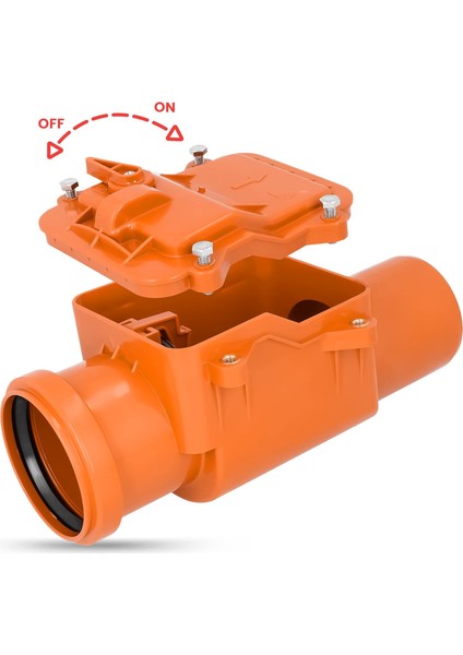 Ø110 mm Pvc Pis Su Atık Gideri Çekvalf – Kilitli Sistem, Koku ve Geri Akış Önleyici Valf