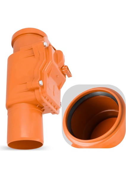 Ø110 mm Pvc Pis Su Atık Gideri Çekvalf – Kilitli Sistem, Koku ve Geri Akış Önleyici Valf