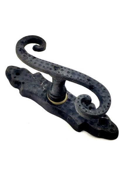 Antika Tarz Dekoratif Pirinç Kıvrık Pencere Kolu - 130X33 Mm, Oksit
