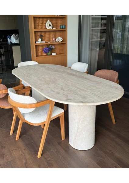 Suve - Traverten Yemek Masası