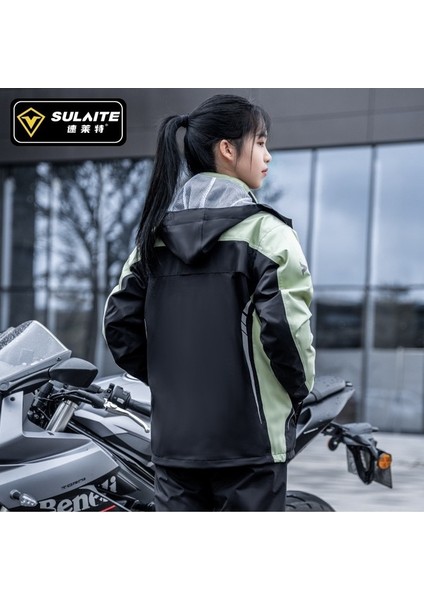 Sulaite Motosiklet Yağmurluk Oxford Kumaş Pantolon Ceket Siyah indirimleri