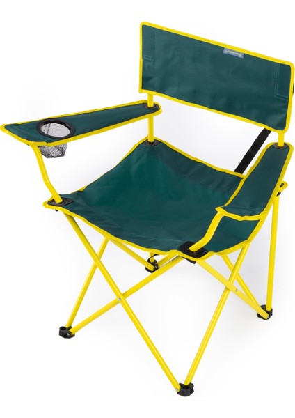 Eco Ergonomik Katlanır Kamp Sandalyesi Yeşil-Sarı