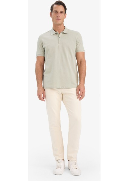 %100 Pamuk Regular Fit Kısa Kollu Basic Düz Pike Kumaş Polo Tişört C1293AX25SP