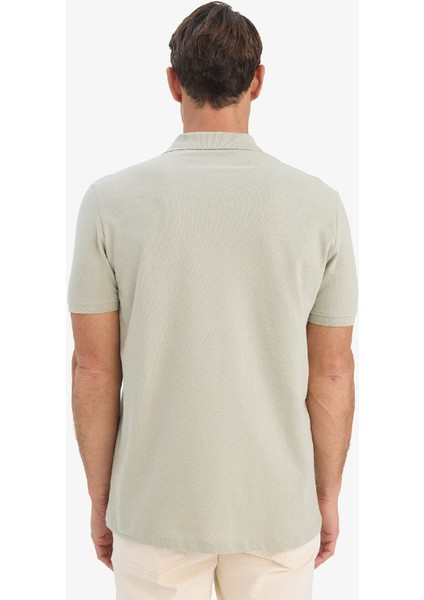 %100 Pamuk Regular Fit Kısa Kollu Basic Düz Pike Kumaş Polo Tişört C1293AX25SP