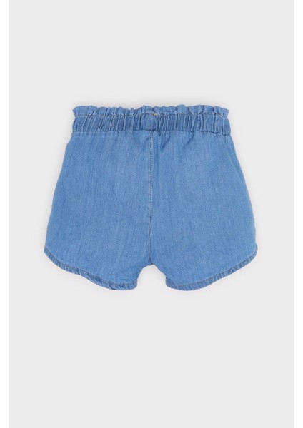 Kız Bebek Beli Lastikli Jean Şort E5245A525SM