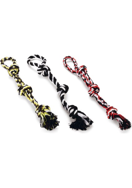 Köpek Oyuncağı, Üç Düğümlü Diş Ipi, Tutamaçlı, 40cm, 115gr