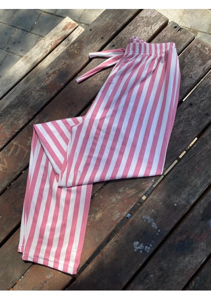 Yazlık Yumuşak Dokulu Pijama Altı Çizgili