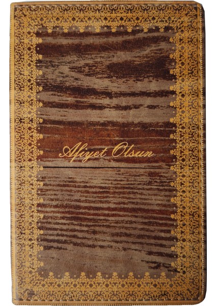 Deri Sandıklı Hesap Sümeni 14X21 cm (Vintage - Afiyet Olsun) | Dayanıklı - Restoran & Kafe Için