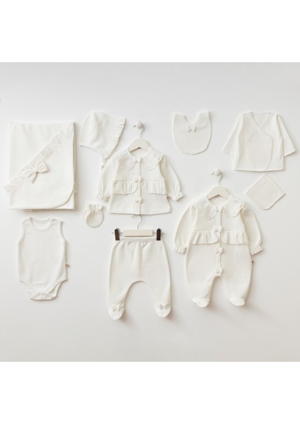 10003 Mnz Marka Couqette Dantel Yaka Yeni Doğan Hastane Çıkışı Kız 10'lu Set