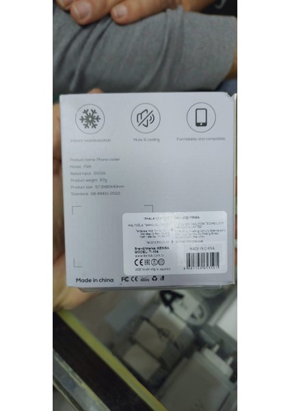 FC594 5000 Rpm Kablolu Dijital Göstergeli Işıklı Cep Telefonu Soğutucu Isı Önleyici Fan