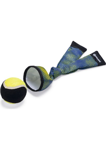 Köpek Oyuncağı, Yüzen, Tenis Topu ve Kumaş Fırlatma, Mavi/sarı 29cm