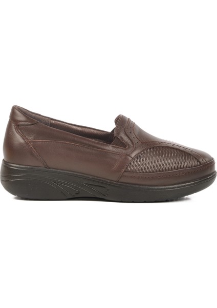 Kahve Deri Anatomik Kadın Casual Ayakkabı 42652 Z