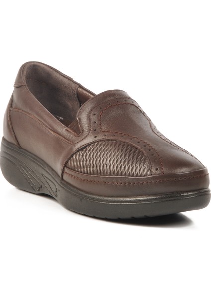 Kahve Deri Anatomik Kadın Casual Ayakkabı 42652 Z modelleri