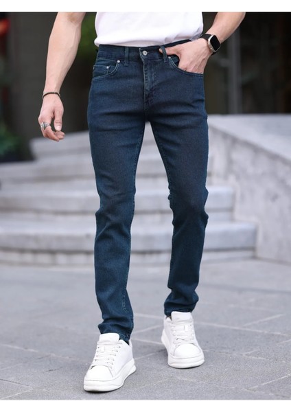 Erkek Slim Fit Casual Likralı Kot Pantolon