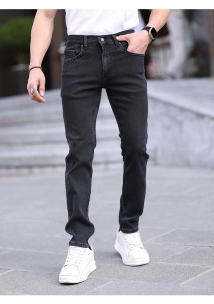 Erkek Slim Fit Casual Likralı Kot Pantolon
