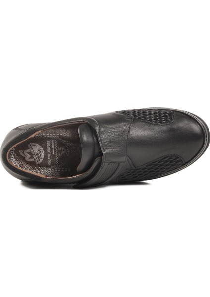 Siyah Deri Cırtlı Anatomik Kadın Casual Ayakkabı 42633 Z fırsatları