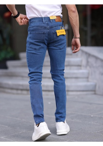 Erkek Slim Fit Casual Likralı Kot Pantolon