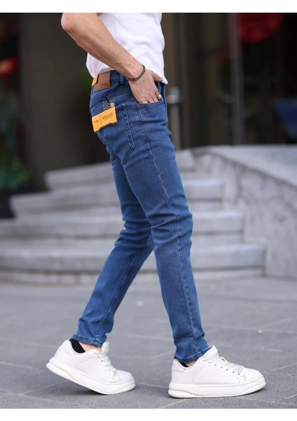 Erkek Slim Fit Casual Likralı Kot Pantolon